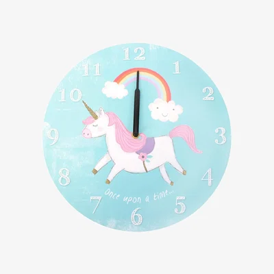 The Range Unicorn Nursery Room Playroom Wall Clock - blue