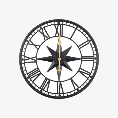 The Range Metal Minimalist Roman Numerals Wall Clock - Black