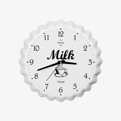 The Range Mathis Milk Bottle Cap Wall Clock - White