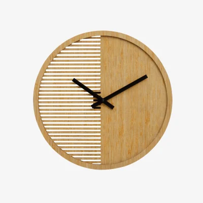 The Range Vitus 40cm Dia Small Wooden Effect Wall Clock - Natural