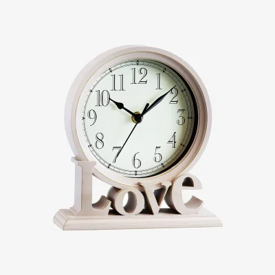 The Range Table Clock Vintage Love Non Ticking Desk Clock Retro Mantel Clocks Blush - Blush