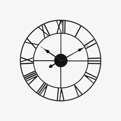 The Range Black Roman 3D Metal Large Skeleton Wall Clocks - Black