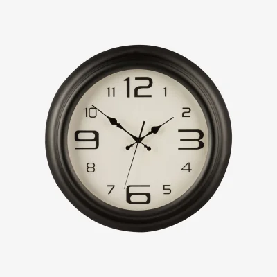 The Range Myers 44cm Dia Matt Black Metal Wall Clock - Black