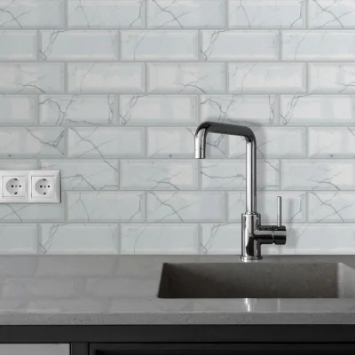 The Range 3D Tile Stickers - White / 12