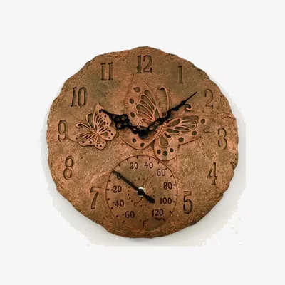 The Range Garden Butterfly Wall Clock - Bronze Effect