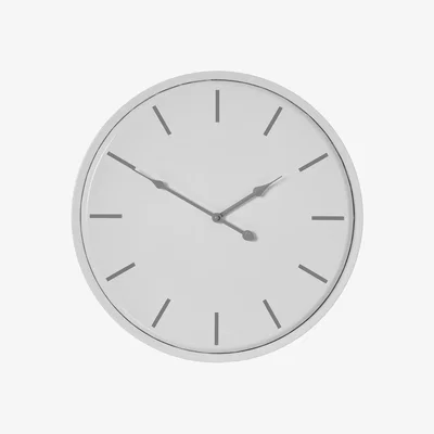 The Range Brandon Modern Metal Wall Clock - White