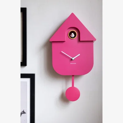 Rockett St George Hot Pink Modern Cuckoo Wall Clock