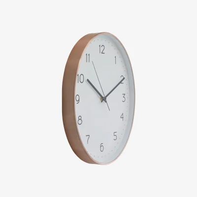 The Range Elko Oval Wall Clock with Copper Finish - White