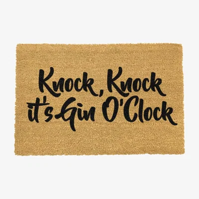 The Range Gin O'Clock Doormat - Black