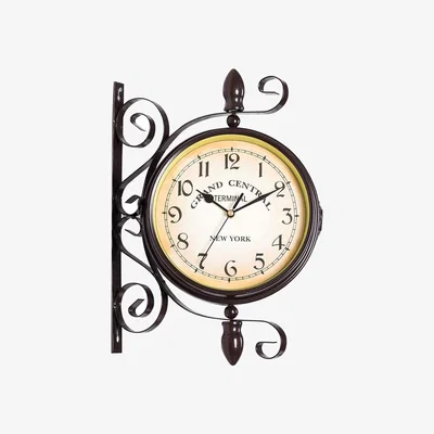 The Range Classic European Retro Double-Sided Wall Clock - Black