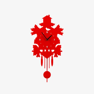 The Range Heron Red Acrylic Pendulum Wall Clock - Red