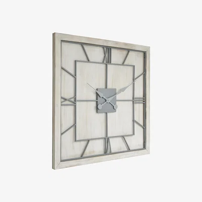 The Range Stylish Williston Square Large Wall Clock - White