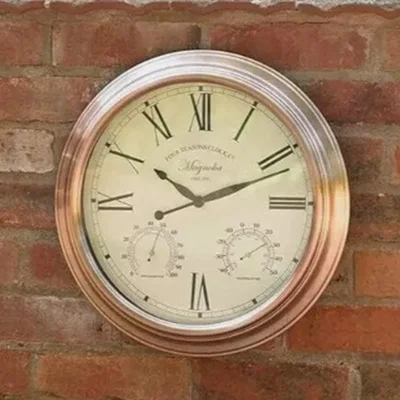 The Range Copper Effect Garden Wall Clock - Copper Effect