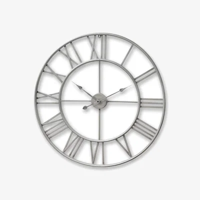 The Range Bold Skeleton Wall Clock For Modern Spaces - Silver