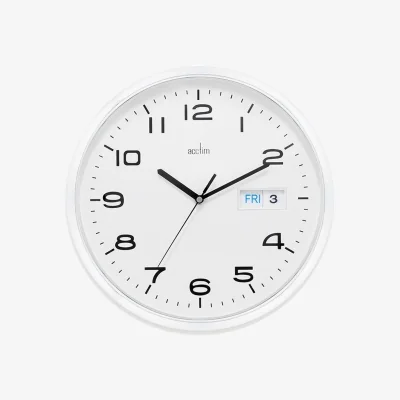 The Range Supervisor White DayDate Wall Clock - White