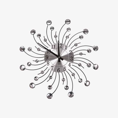 The Range Jewelled Silver Swirl Circle Clock - Silver