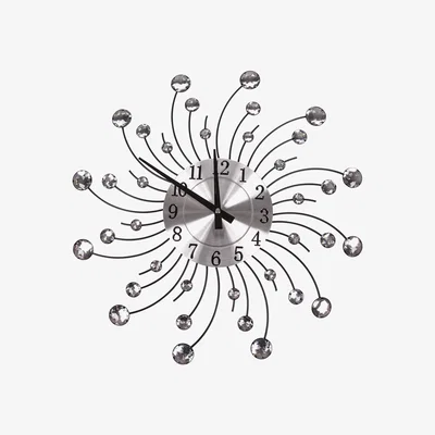 The Range Jewelled Silver Swirl Circle Clock - Silver