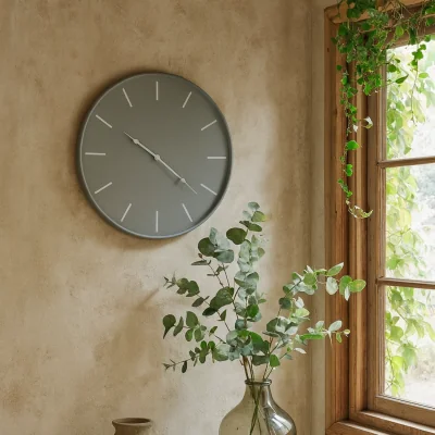The Range Large Minimalist Metal Wall Clock - Grey