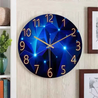 The Range Dark Blue Wall Clock Silent Quartz - blue