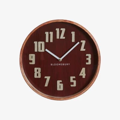 The Range Vitus 30cm Dia Red Grain Small Wall Clock - Red