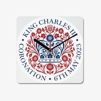 The Range King Charles Coronation Clock - Red and blue