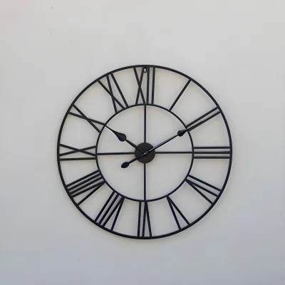 The Range Open Dial Metal Skeleton Clock Cut Out with Black Hands 80cm Diameter - Black