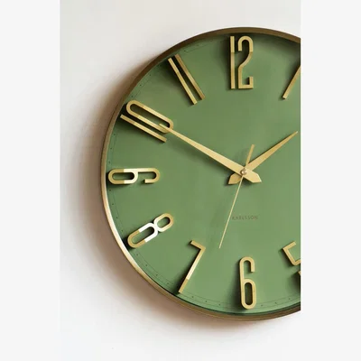 Rockett St George Large Green & Gold Wall Clock