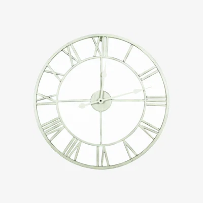 The Range Round Skeleton Clock with Roman Numerals 60cm - Cream