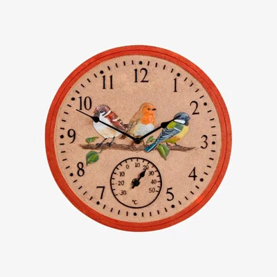 The Range 12" Bird Clock  - Cream,Brown