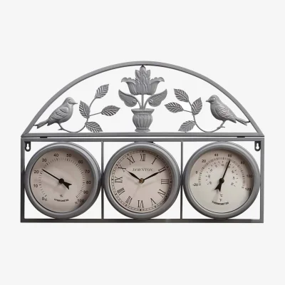 The Range 3 In 1 Weather Station Clock - Grey