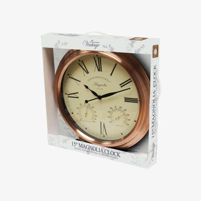 The Range 38cm Outdoor Garden Wall Clock, Thermometer and Humidity Meter - Bronze