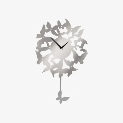 The Range Kiki Butterflies Stainless Steel Wall Clock - Silver