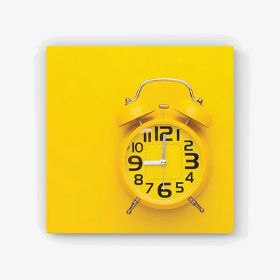 The Range Yellow Alarm Clock HD Metal Print - Yellow / 30cm