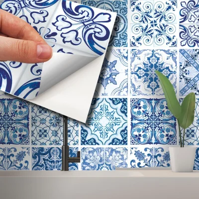 The Range Walplus Wall Tiles Stickers - Blue, Light Blue / 15.5cm / 15cm / 24