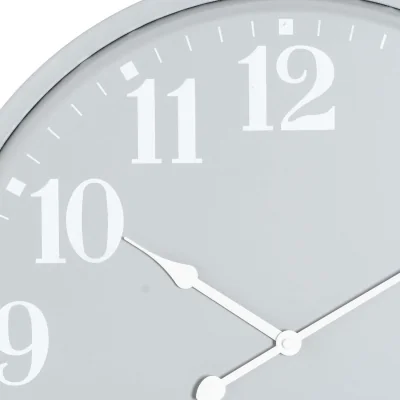 The Range Wyld Haus Large 80cm Grey Minimalist Metal Wall Clock with White Numerals - Grey