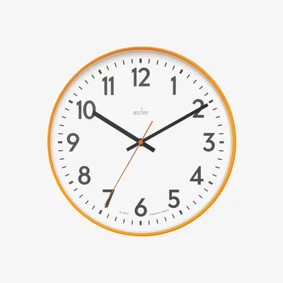 The Range 30cm Hugo Wall Clock Tangerine Dream - Orange