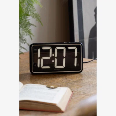 Rockett St George Black & White Retro Alarm Clock