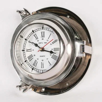 The Range Aluminium Nautical Porthole Cabin Ships Wall Clock - Aluminium