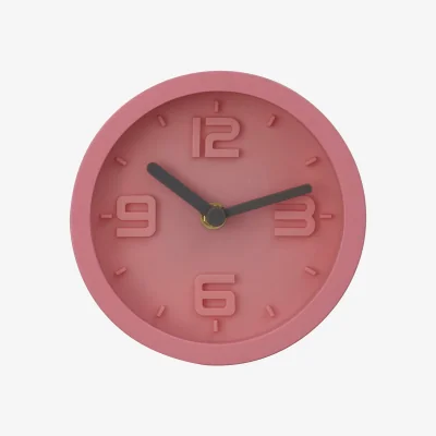 The Range Elko 16cm Dia Pink Finish Embossed Effect Wall Clock - Pink