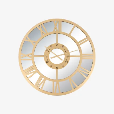 The Range Charles Bentley Coniston Mirrored Skeleton Wall Clock - Gold