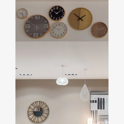 The Range Vitus 30cm Dia Black Wall Clock - Grey