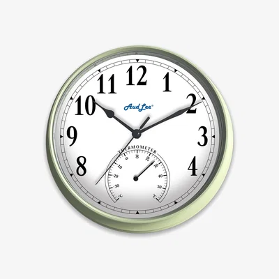 The Range Tub Wall Clock with Thermometer - Pastel Green