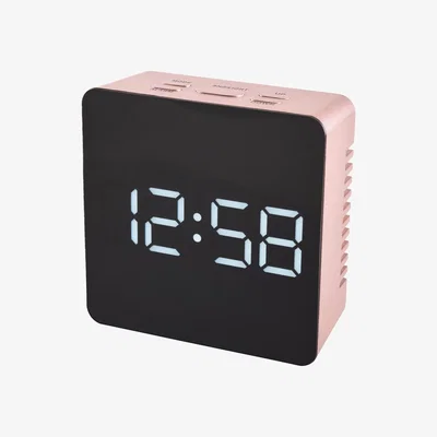 The Range Lexington LED Cubed Alarm Clock Rose Gold - Gold