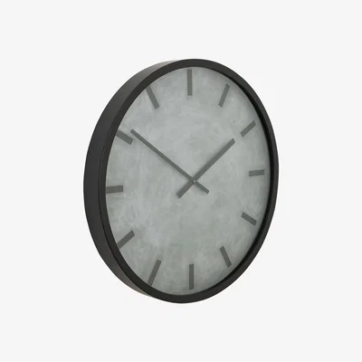 The Range Industrial Decor Concrete Effect Station Clock  - Black