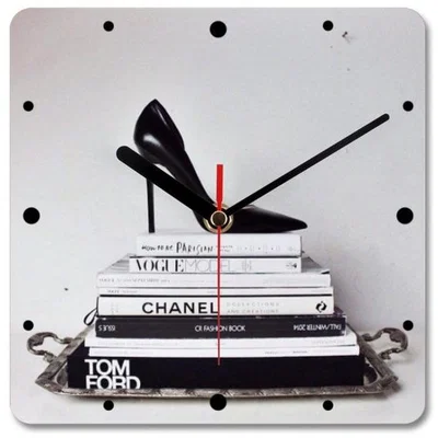 The Range Black and White Book Art Wall Clock - Black