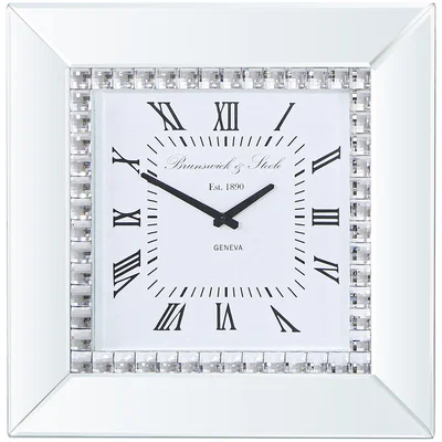 The Range 49.5cm Elly Mirrored Square Wall Clock - Silver
