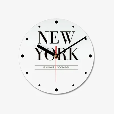 The Range New York Quote Wall Clock - Black and white