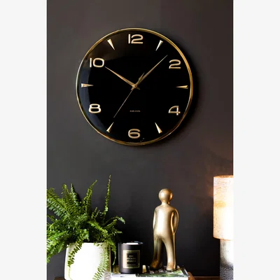 Rockett St George Black & Gold Wall Clock