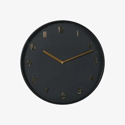 The Range Black and Gold Wall Clock 40cm - Black