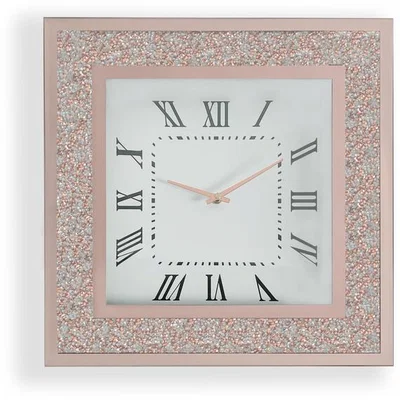The Range Rose Gold Crushed Crystal Clock